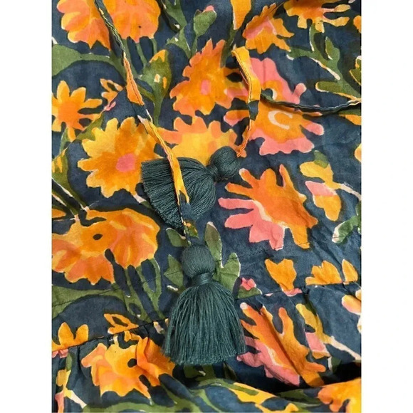 Nesara Tiger Lily Mini Kaftan 100% Organic Cotton Dress One Size - Picture 4 of 7